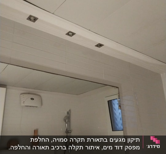 תמונה של מקלחת עם תאורה שקועה